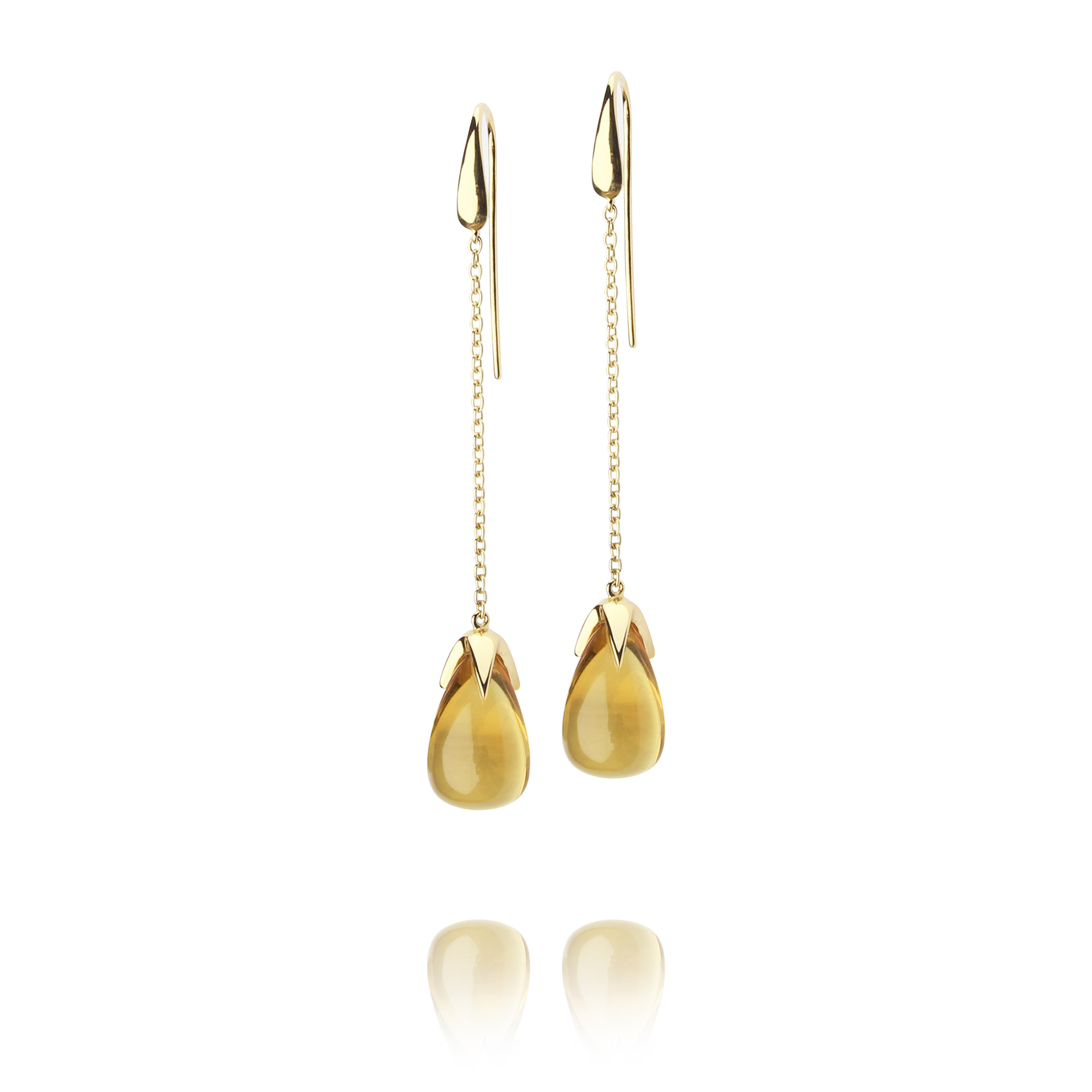 earrings caramelle yellow gold 18 carat citrine